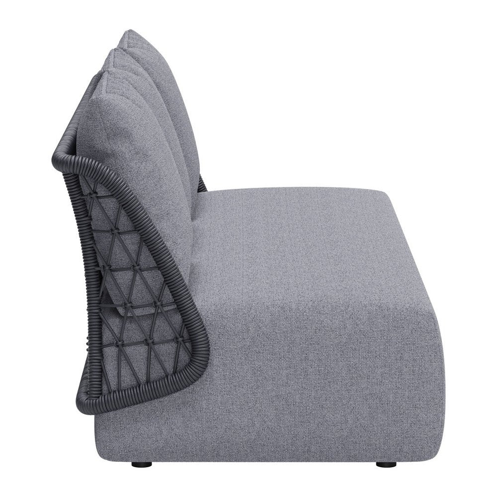 76" Gray Polypropylene Sofa