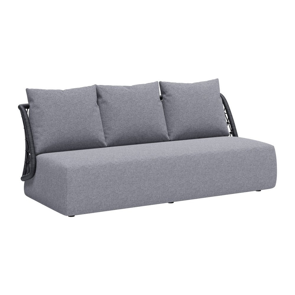 76" Gray Polypropylene Sofa