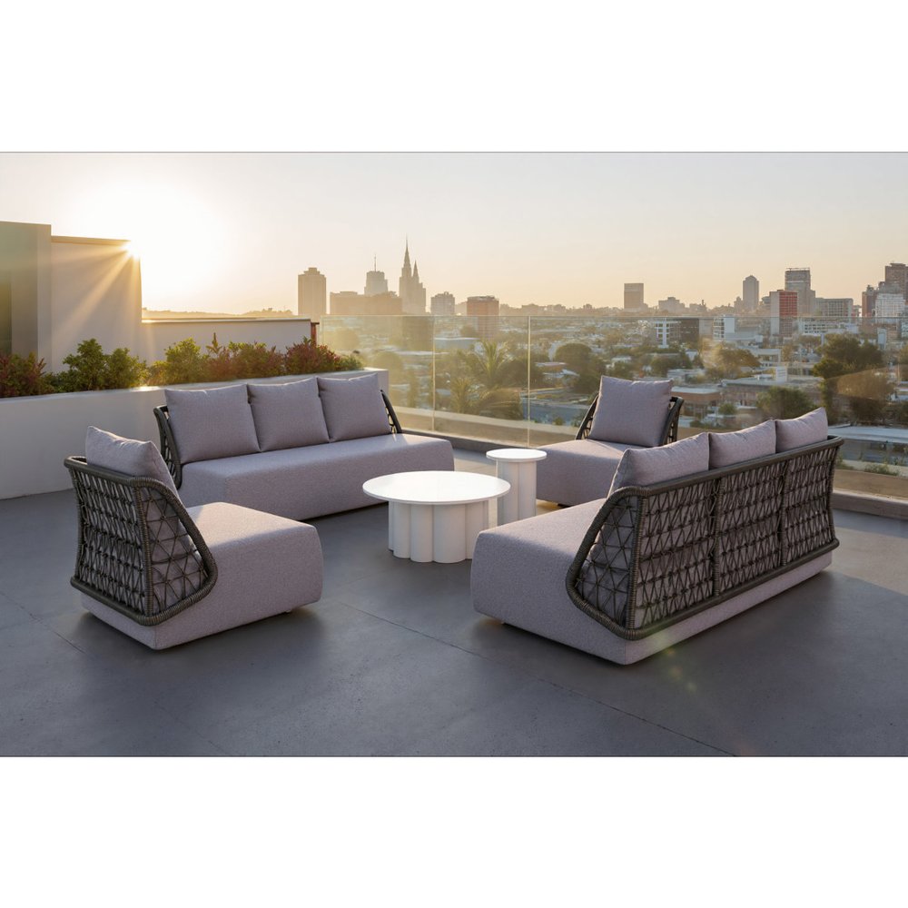 76" Gray Polypropylene Sofa