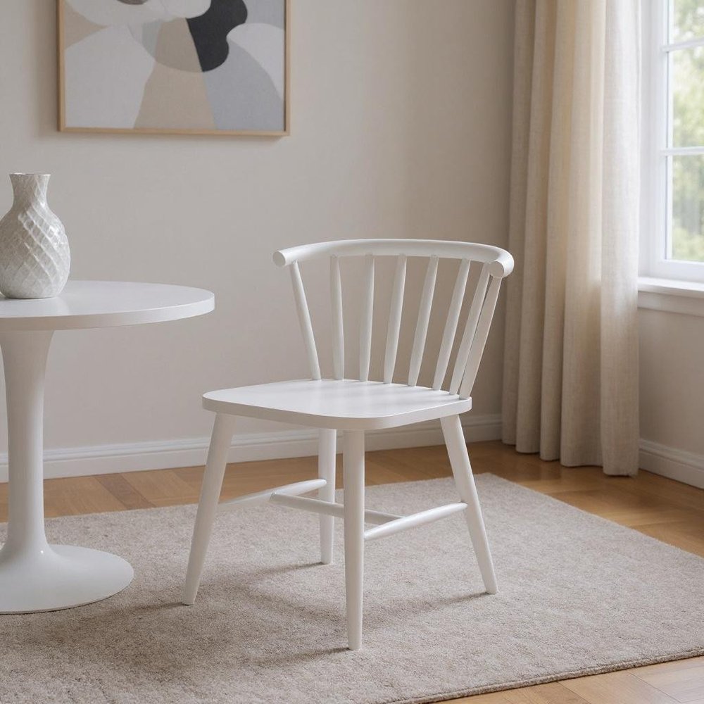 White Aluminum Slat Back Dining Side Chair