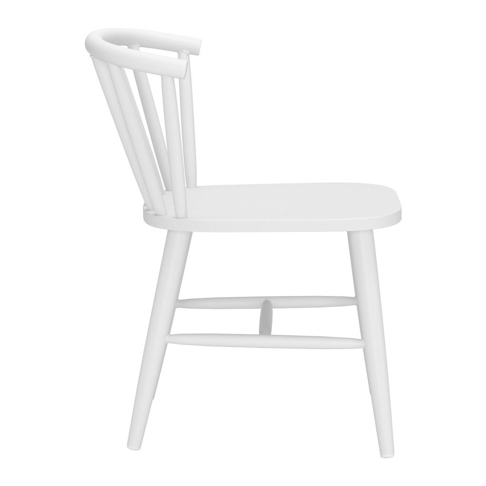 White Aluminum Slat Back Dining Side Chair