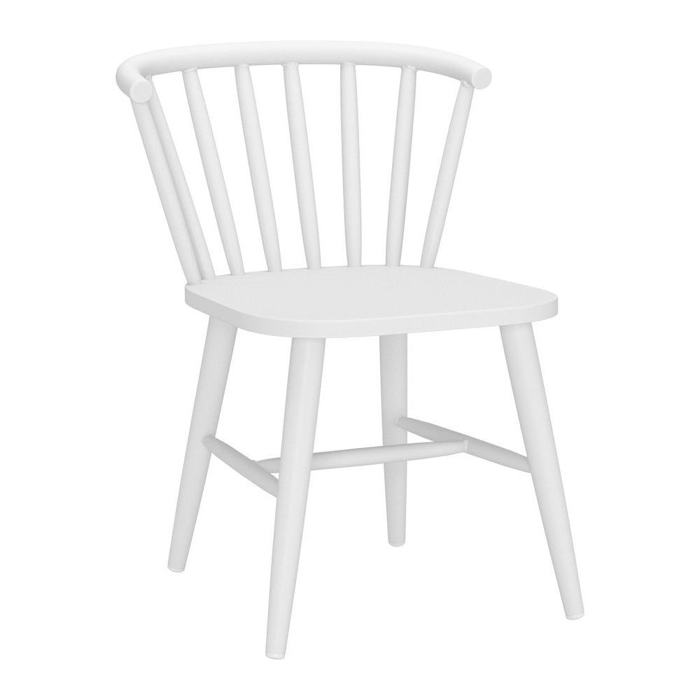 White Aluminum Slat Back Dining Side Chair