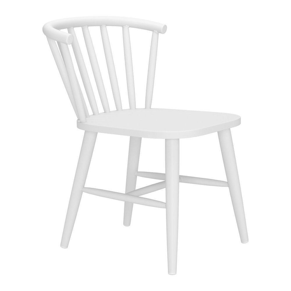 White Aluminum Slat Back Dining Side Chair