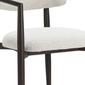 White and Black Open Back Dining Arm Chair