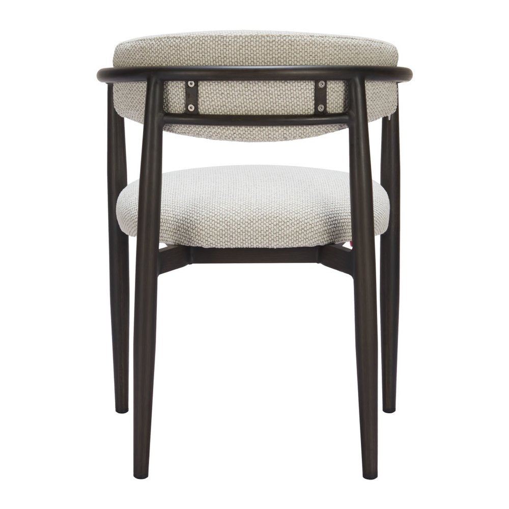 White and Black Open Back Dining Arm Chair