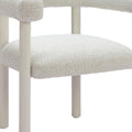 Set of Two White Open Back Dining Arm Chairs