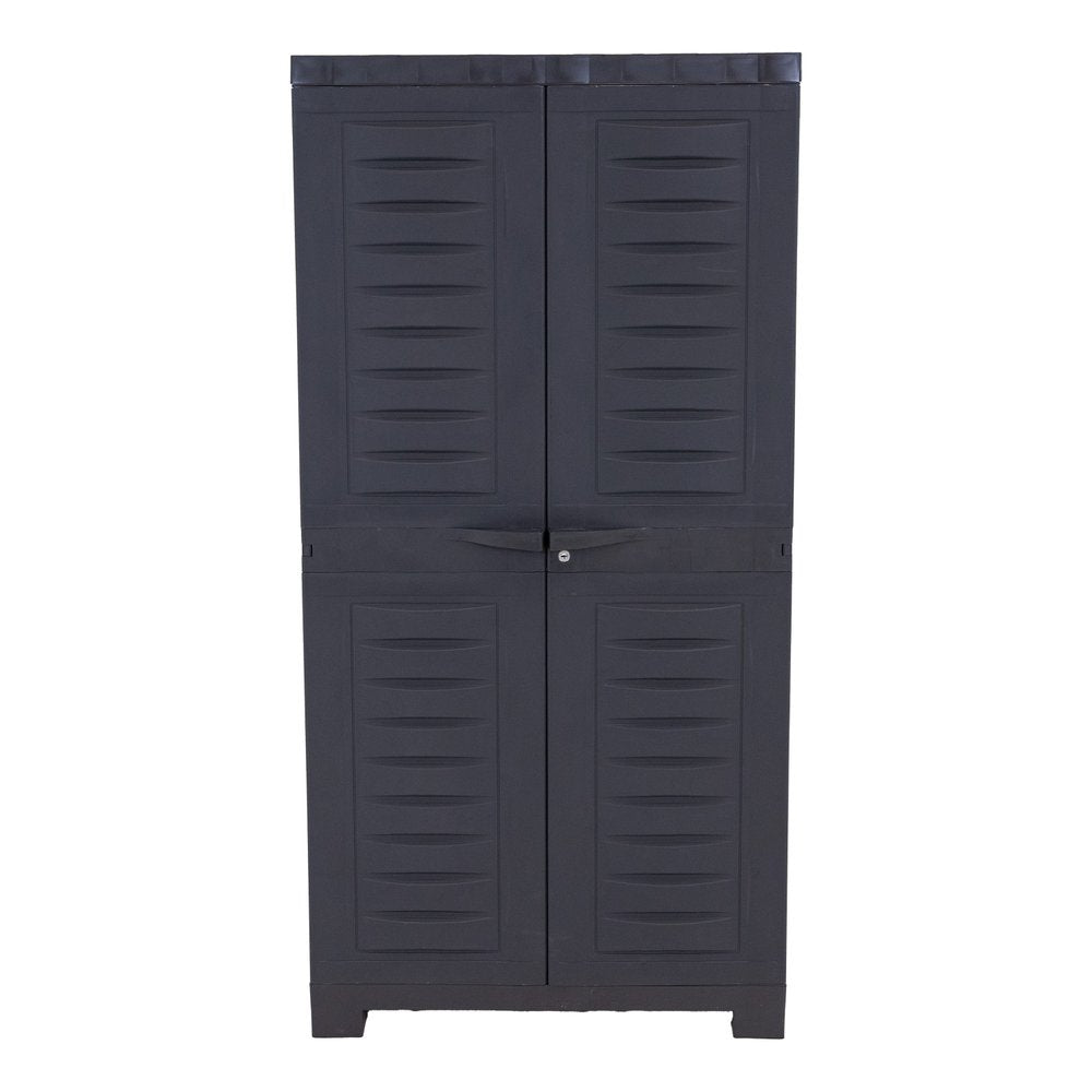 24" Charcoal Plastic Accent Cabinet With Two Doors