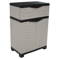 24" Gray Plastic Accent Cabinet With Two Doors And One Drawer