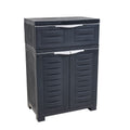 24" Charcoal Plastic Accent Cabinet With Two Doors And One Drawer