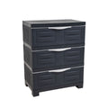 23" Charcoal Heavy Duty Plastic Cabinet With Three Drawers