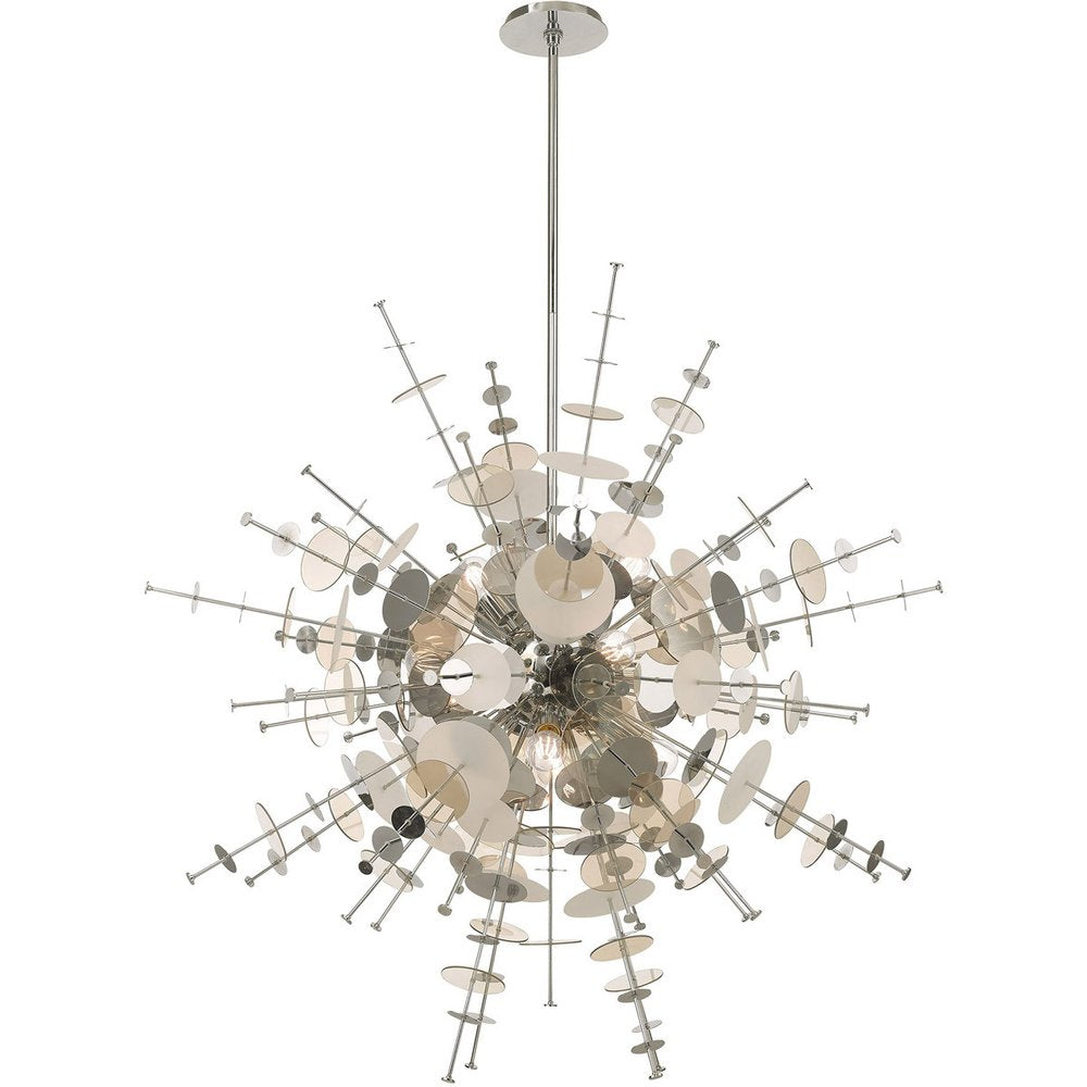 Twelve Light Dimmable Chandelier With Shades