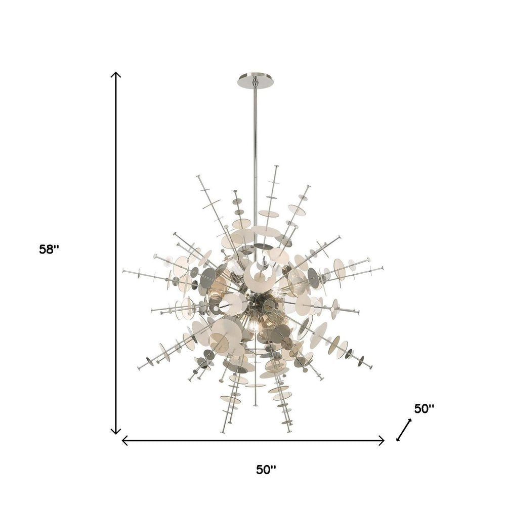 Twelve Light Dimmable Chandelier With Shades