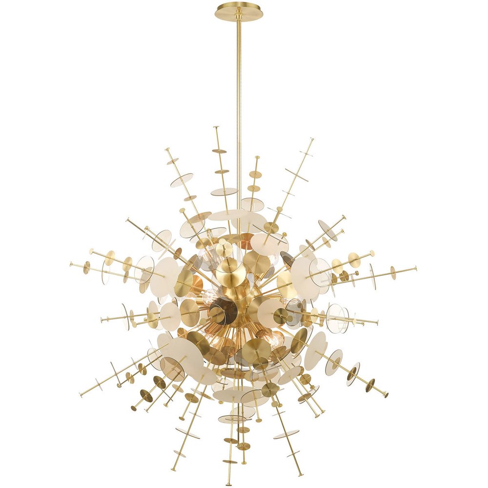 Twelve Light Dimmable Chandelier With Shades