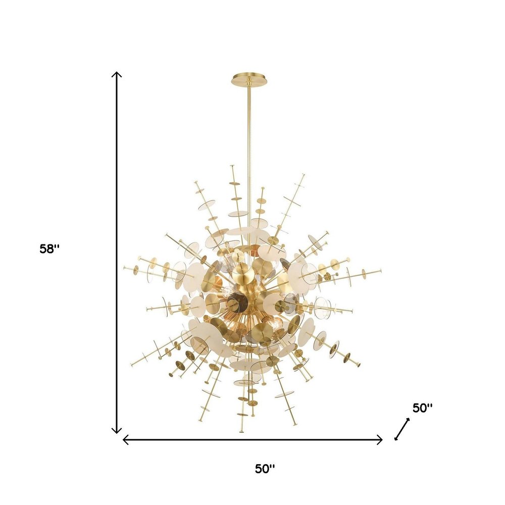 Twelve Light Dimmable Chandelier With Shades