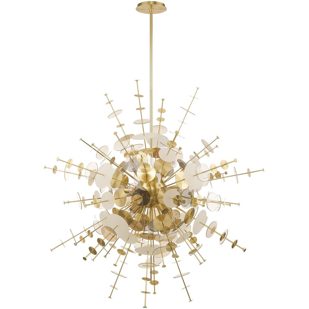 Twelve Light Dimmable Chandelier With Shades