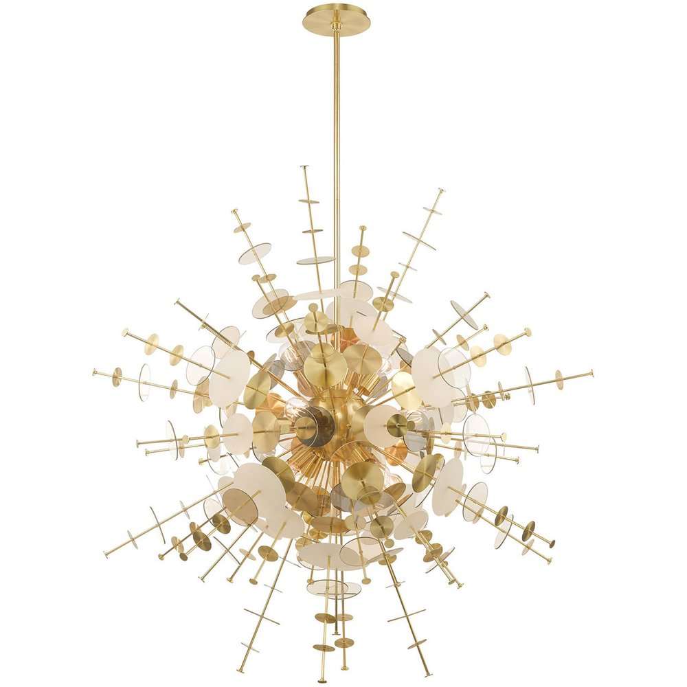 Twelve Light Dimmable Chandelier With Shades