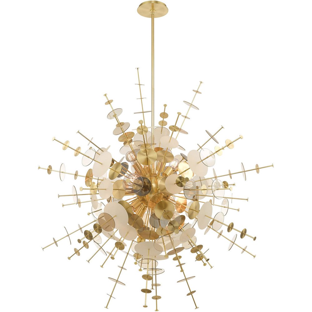 Twelve Light Dimmable Chandelier With Shades