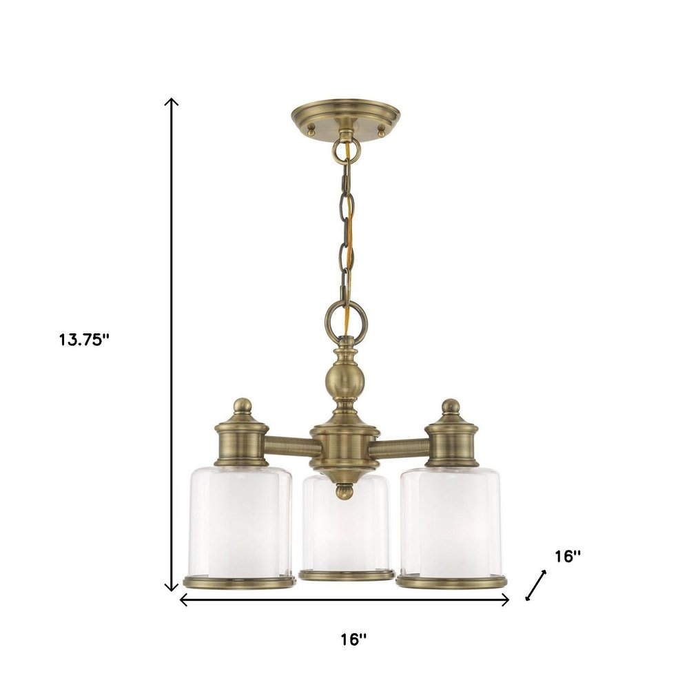 Three Light Dimmable Chandelier With Shades