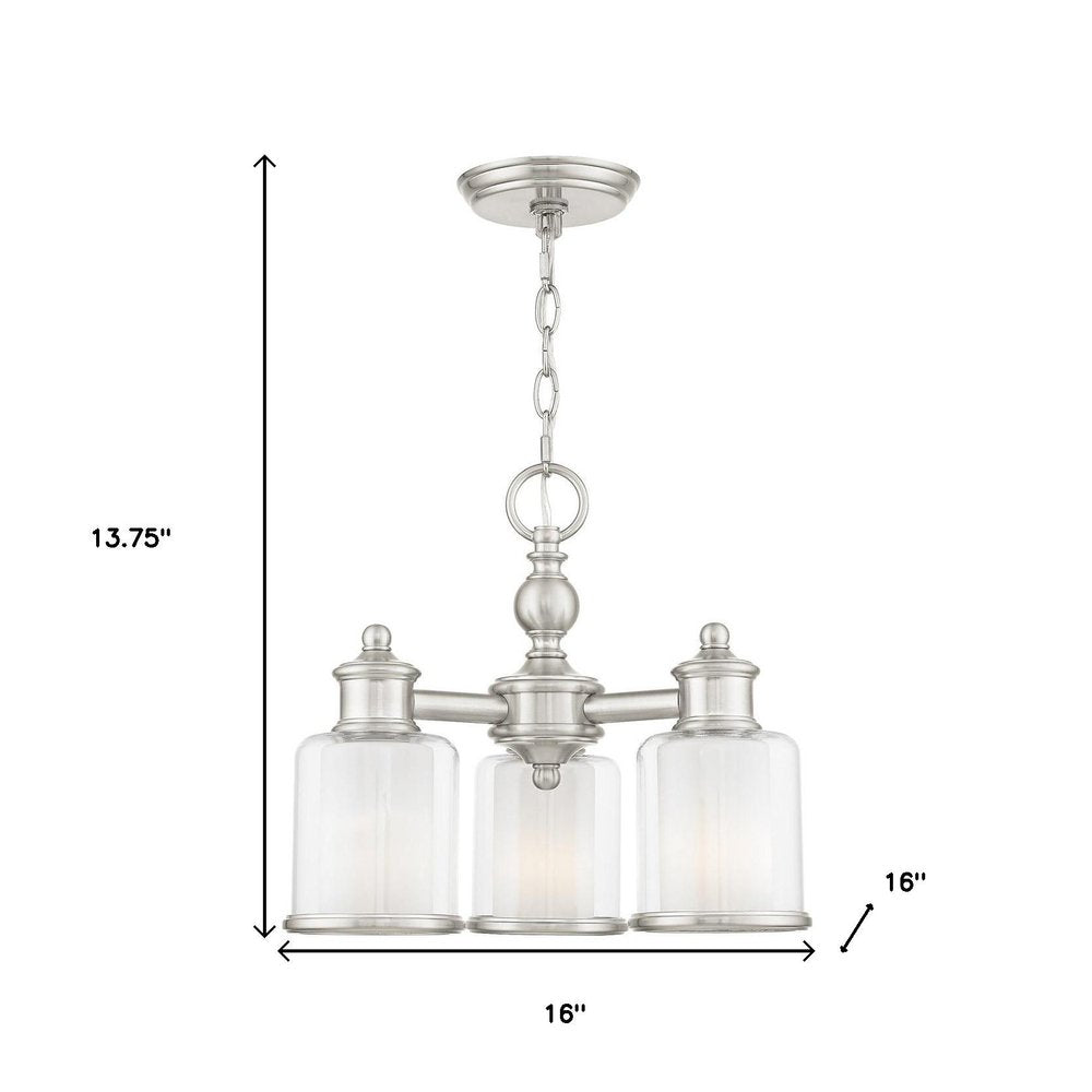 Three Light Dimmable Chandelier With Shades