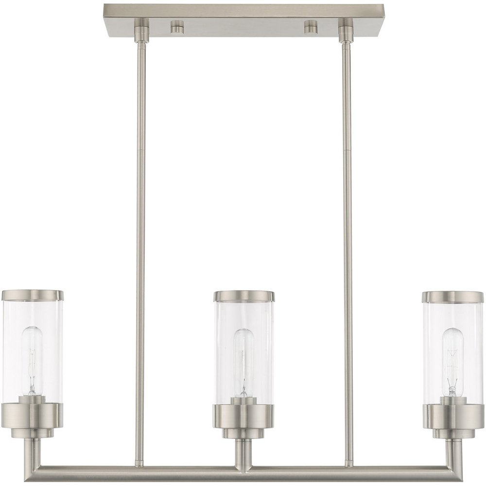 Three Light Dimmable Chandelier With Shades