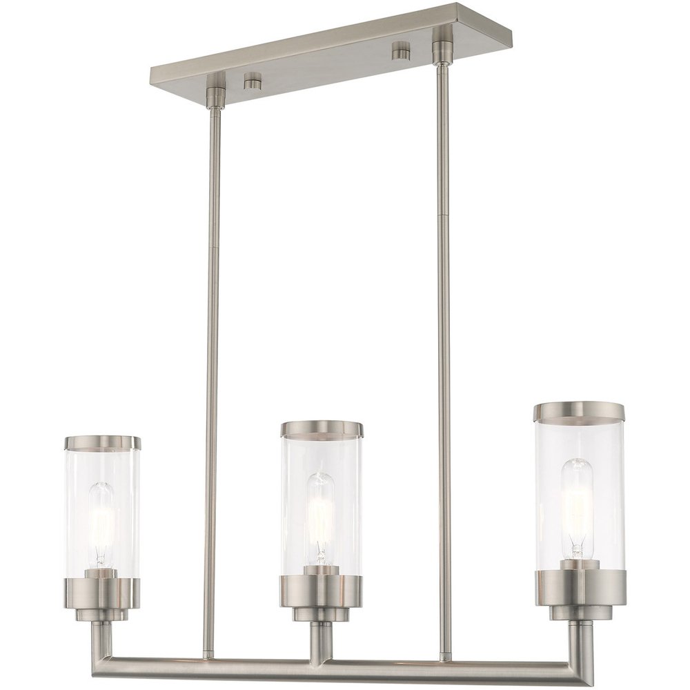 Three Light Dimmable Chandelier With Shades