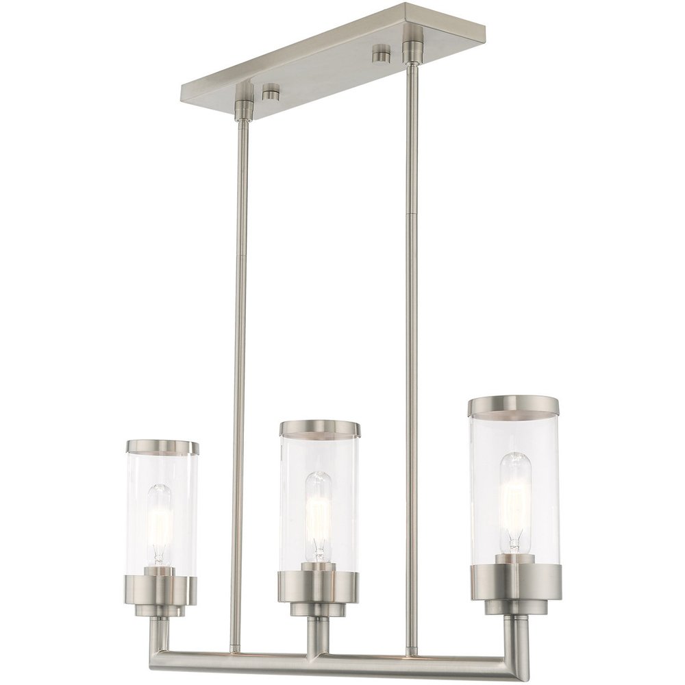 Three Light Dimmable Chandelier With Shades