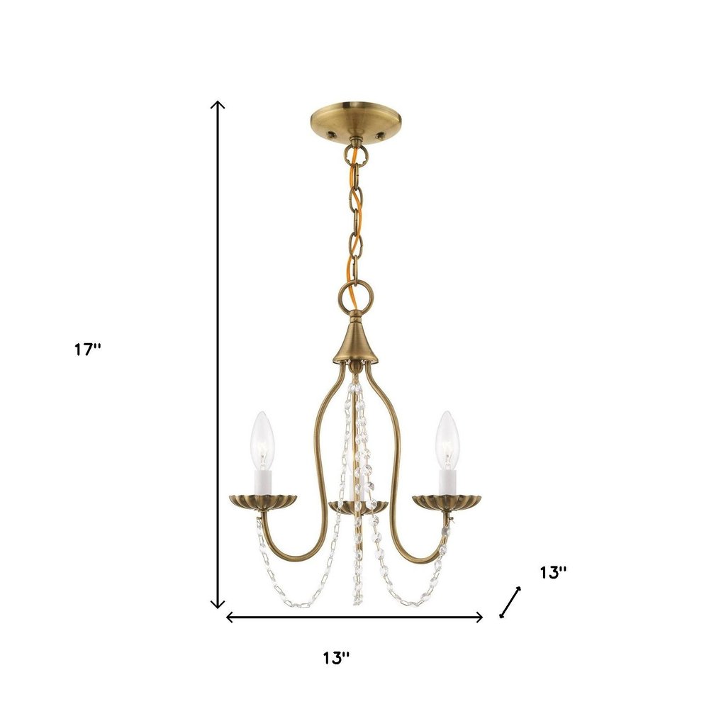 Three Light Dimmable Chandelier With Shades