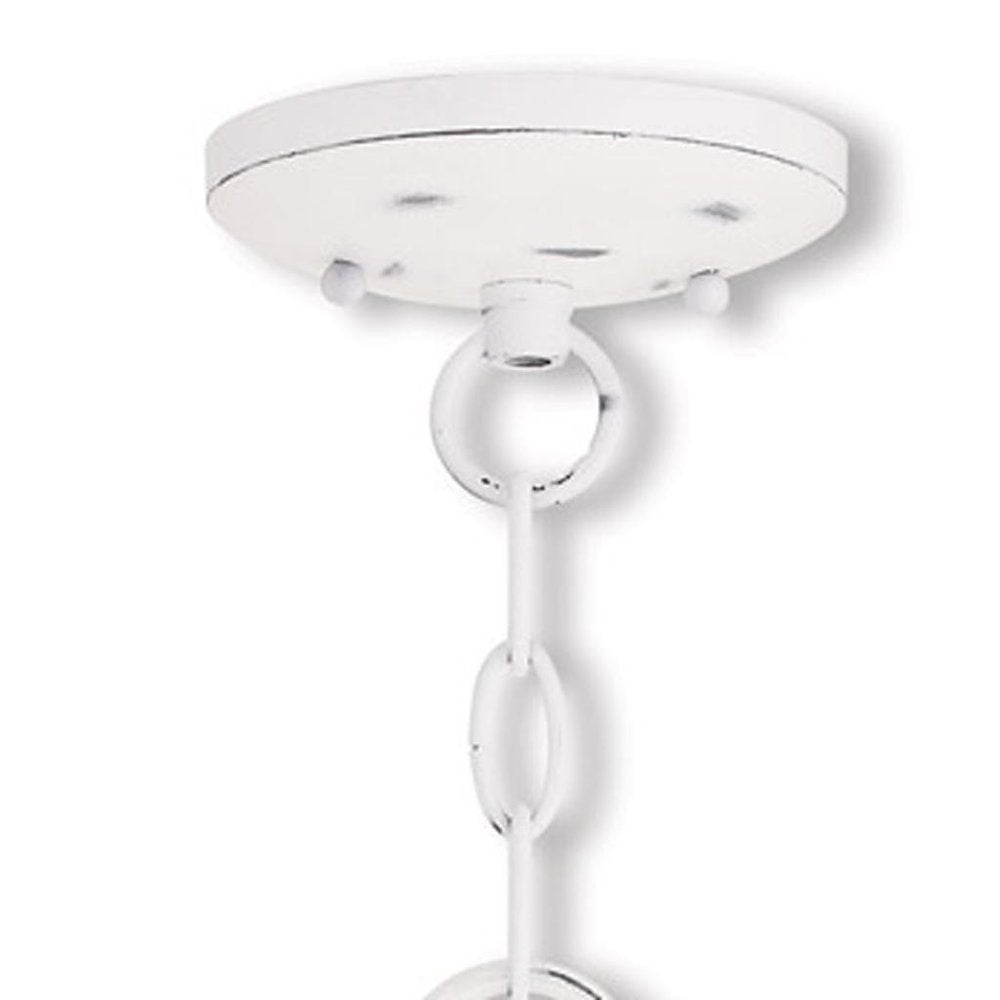White Three Light Metal Dimmable Chandelier With Shades