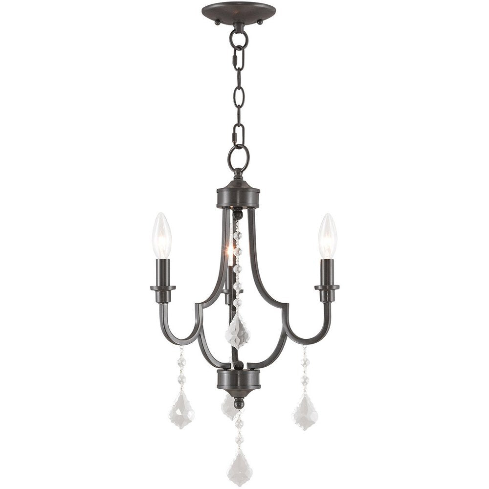 Three Light Dimmable Chandelier With Shades