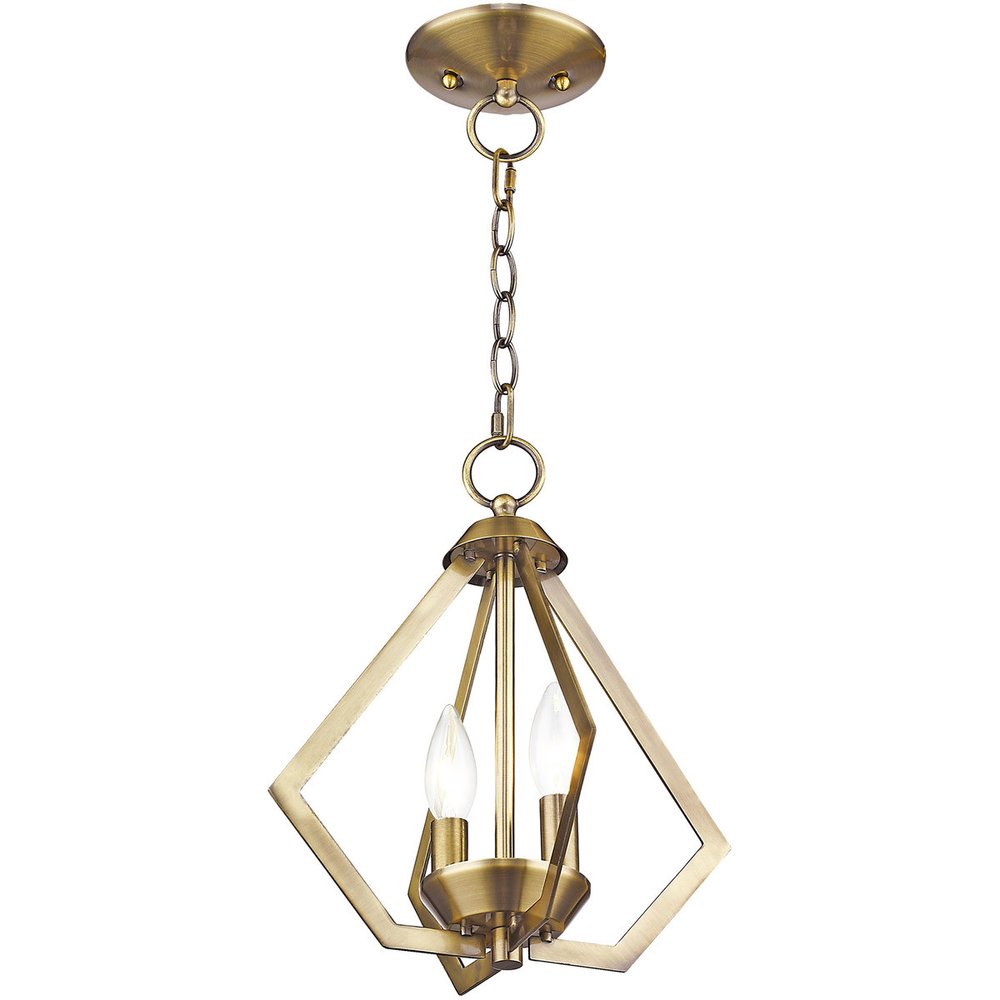 Two Light Dimmable Chandelier With Shades