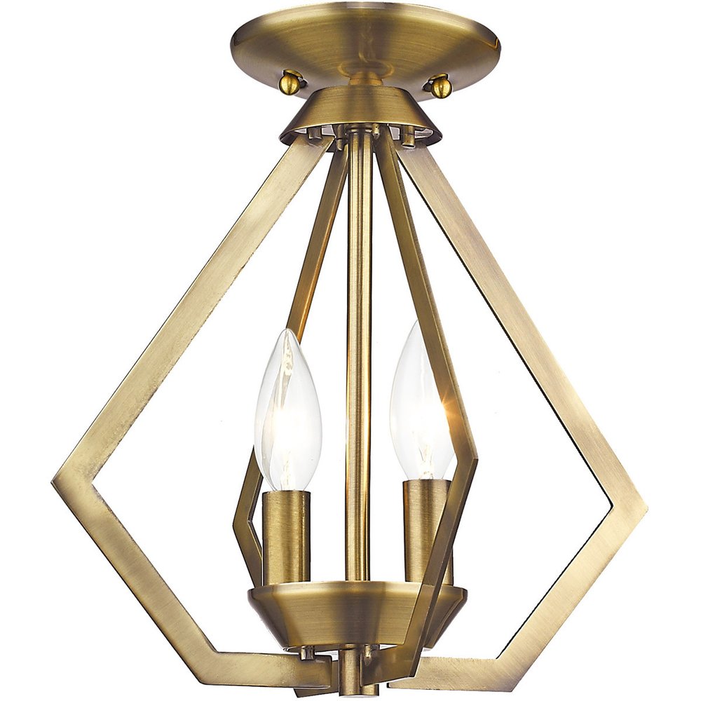 Two Light Dimmable Chandelier With Shades