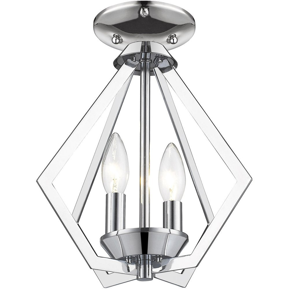 Two Light Dimmable Chandelier With Shades