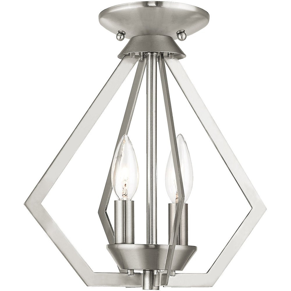 Two Light Dimmable Chandelier With Shades