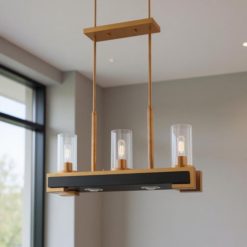 Two Light Dimmable Chandelier With Shades