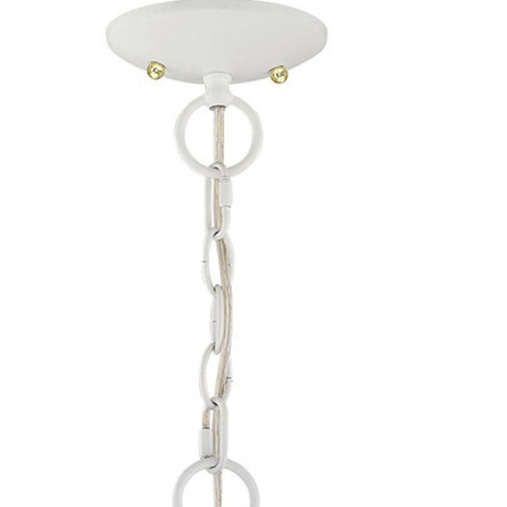 White Three Light Dimmable Chandelier With Shades