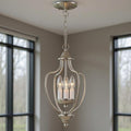 Three Light Dimmable Chandelier With Shades