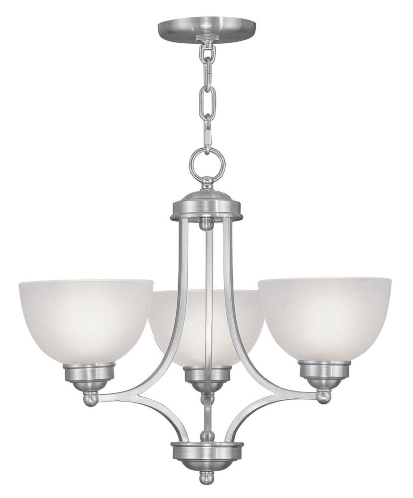 Three Light Dimmable Chandelier With Shades