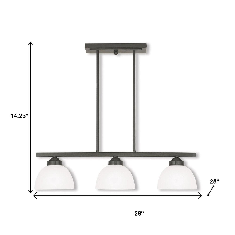 Three Light Dimmable Chandelier With Shades