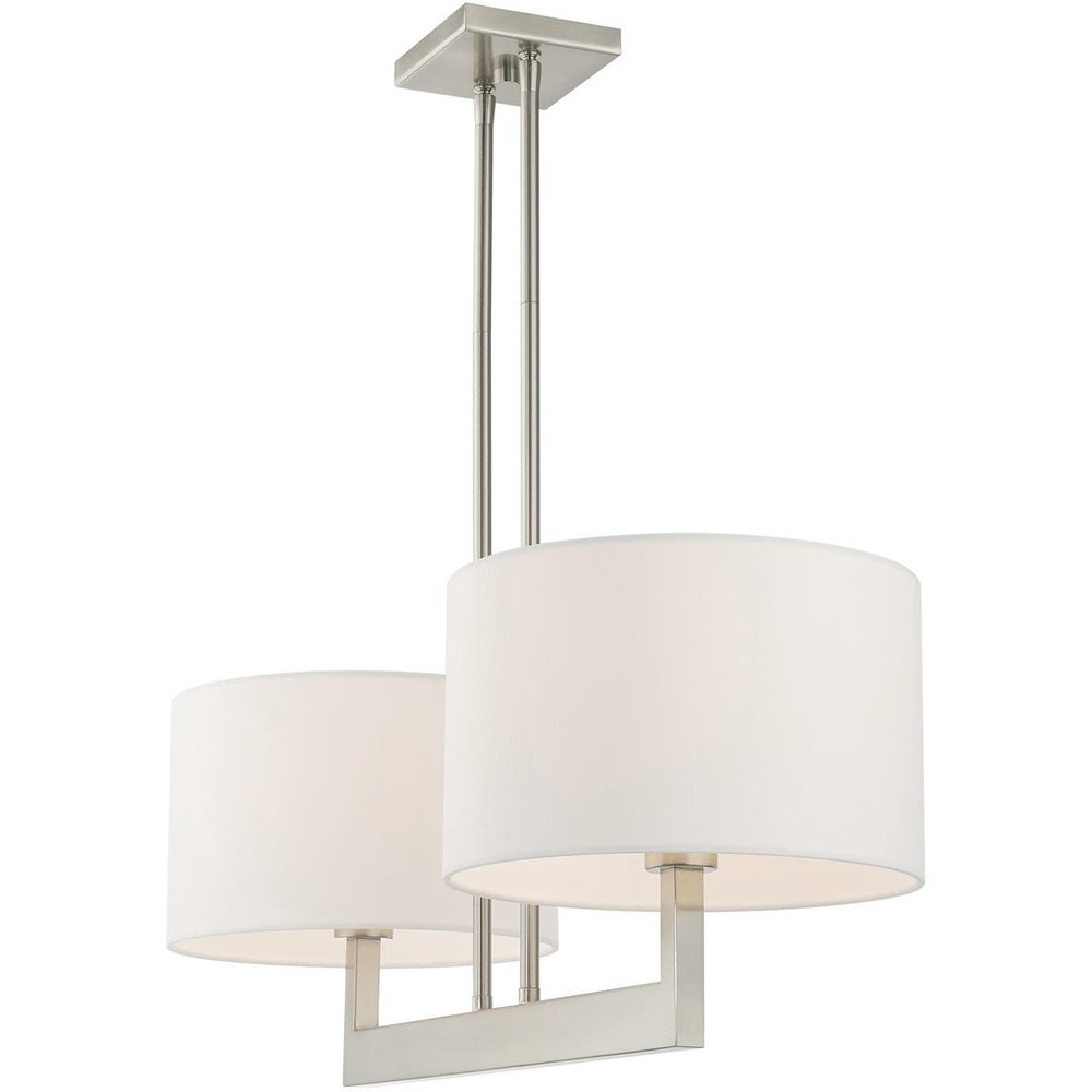 Two Light Dimmable Chandelier With Shades