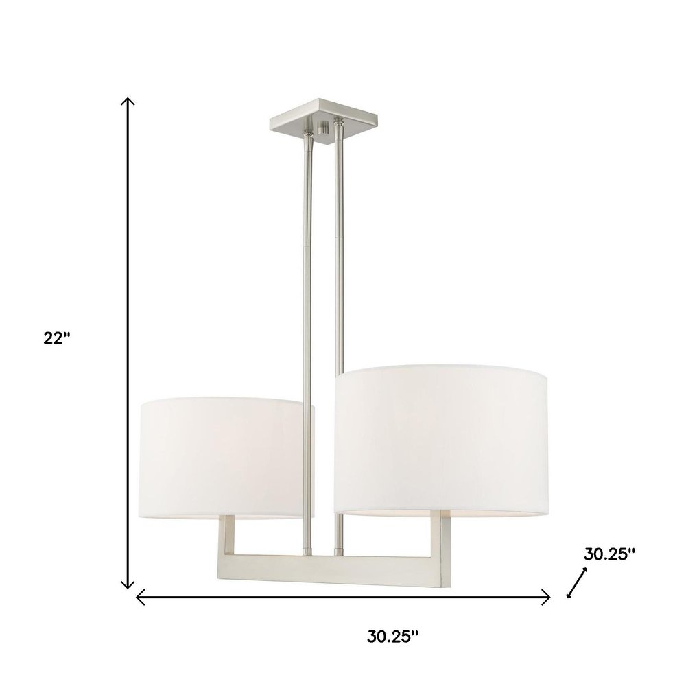 Two Light Dimmable Chandelier With Shades