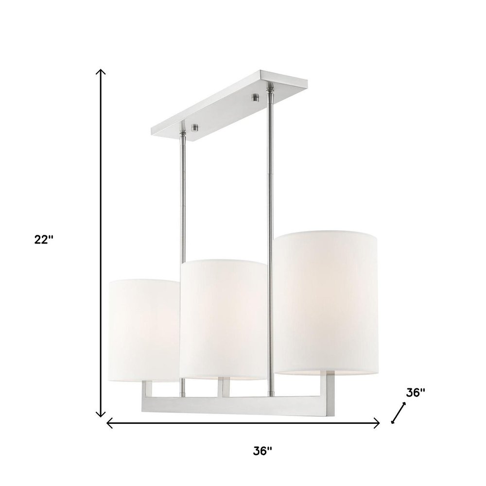 Three Light Dimmable Chandelier With Shades