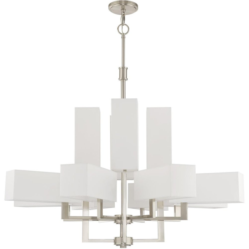 Twelve Light Dimmable Chandelier With Shades