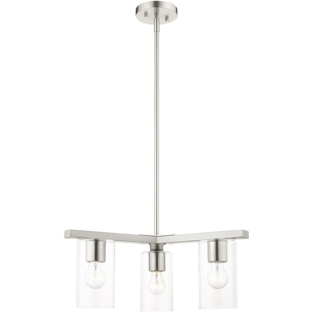 Three Light Dimmable Chandelier With Shades