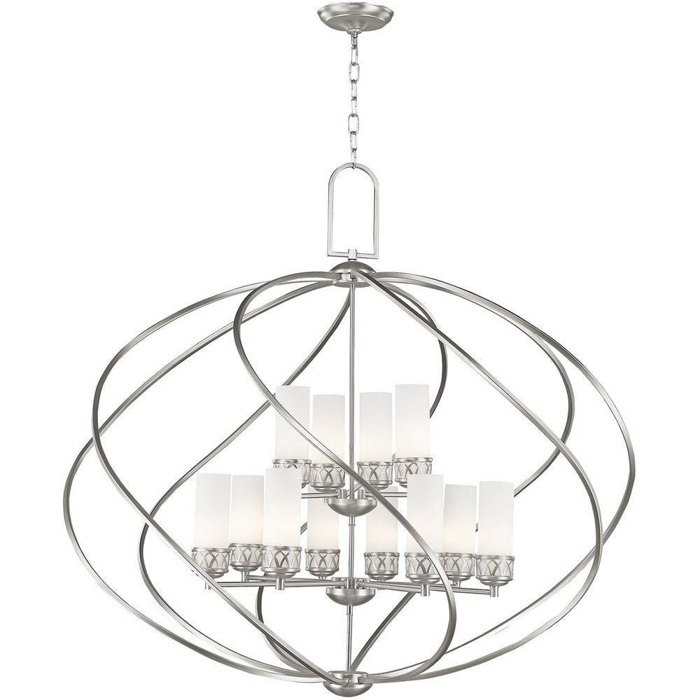 Twelve Light Dimmable Chandelier With Shades