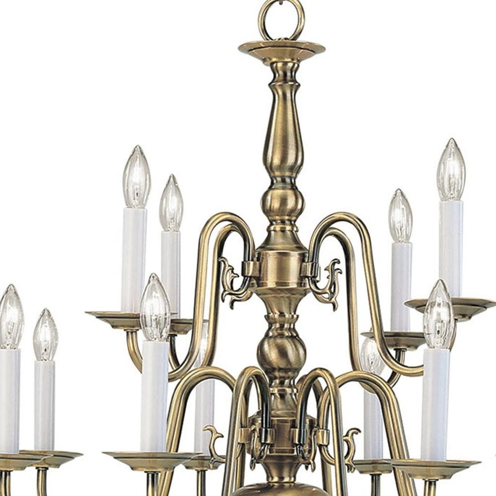 Twelve Light Dimmable Chandelier With Shades