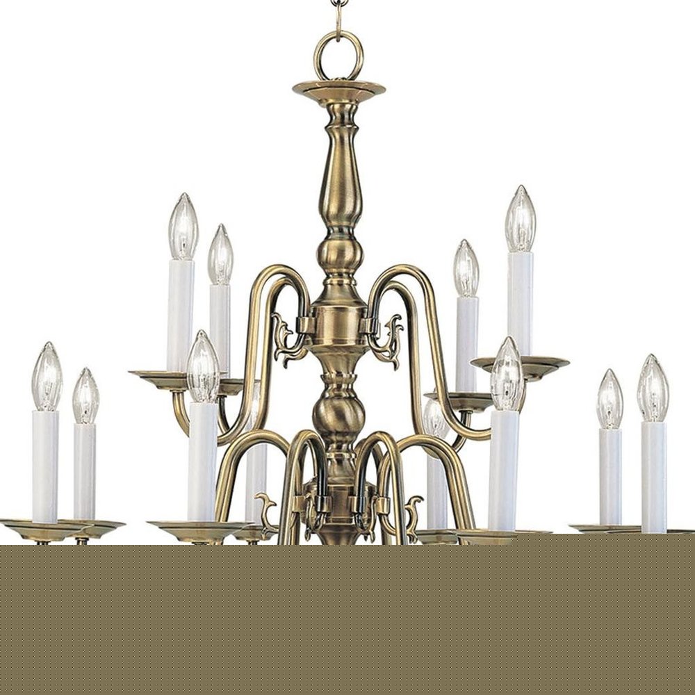 Twelve Light Dimmable Chandelier With Shades