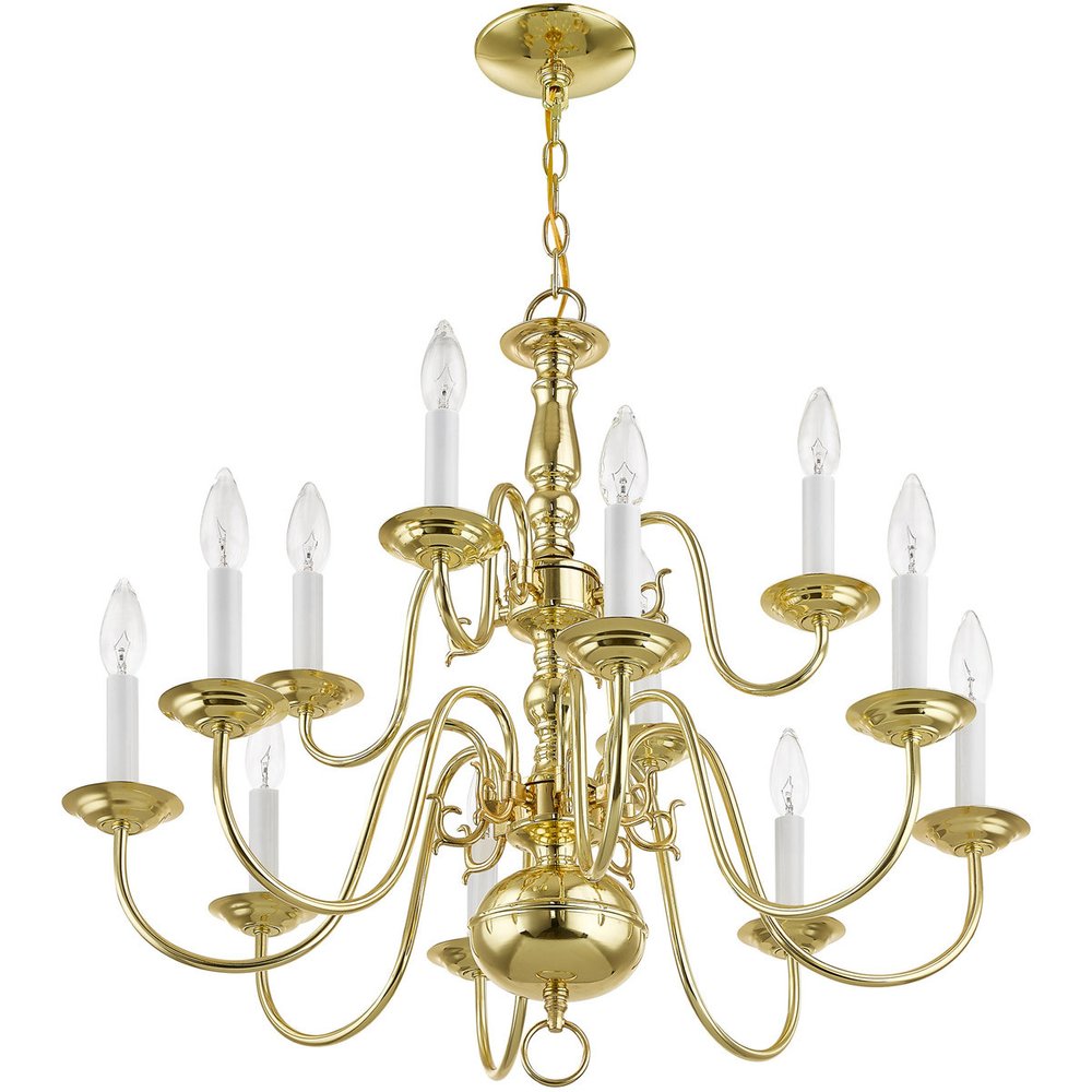 Twelve Light Dimmable Chandelier With Shades