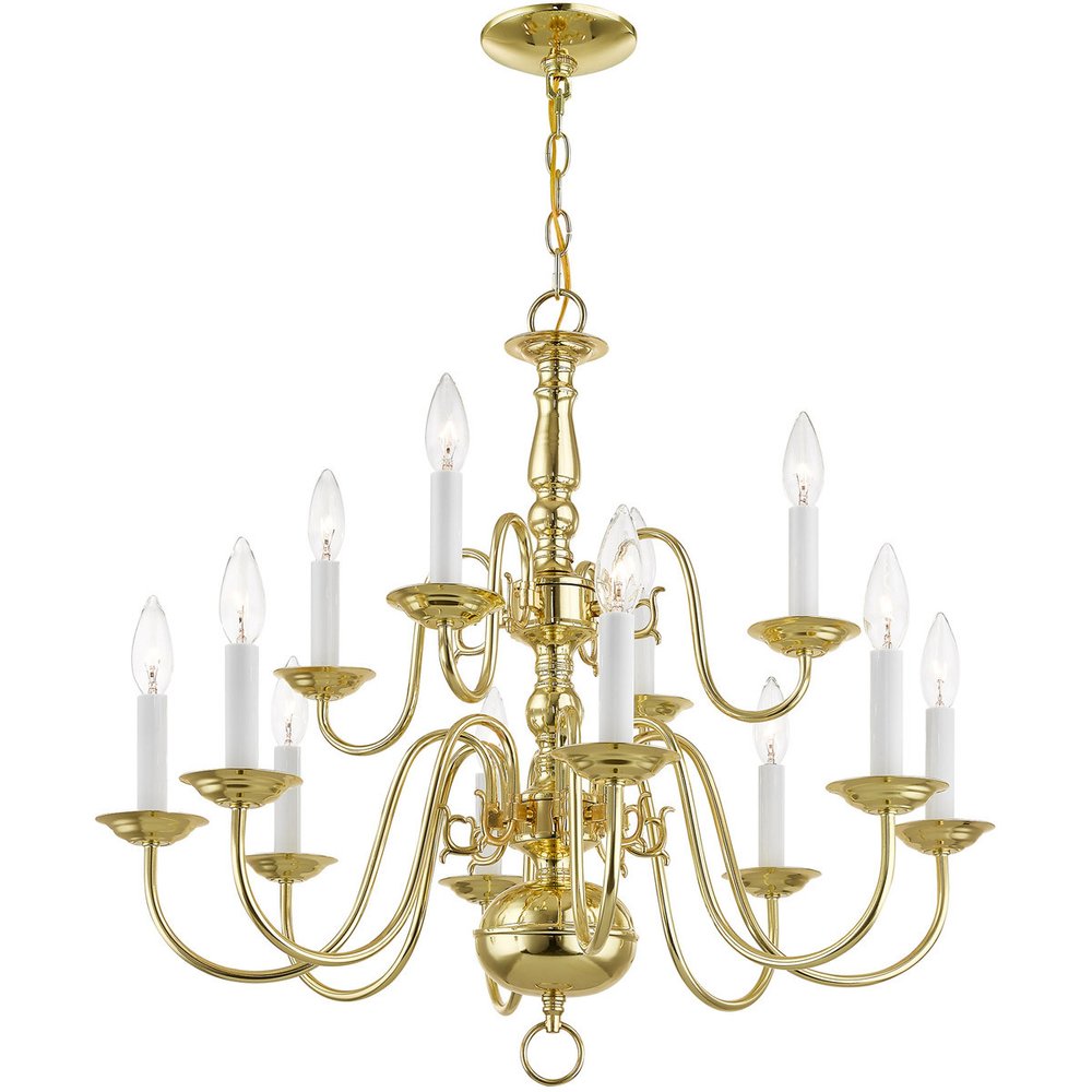 Twelve Light Dimmable Chandelier With Shades