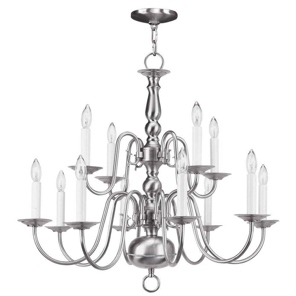 Twelve Light Dimmable Chandelier With Shades
