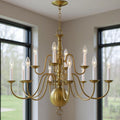 Twelve Light Dimmable Chandelier With Shades